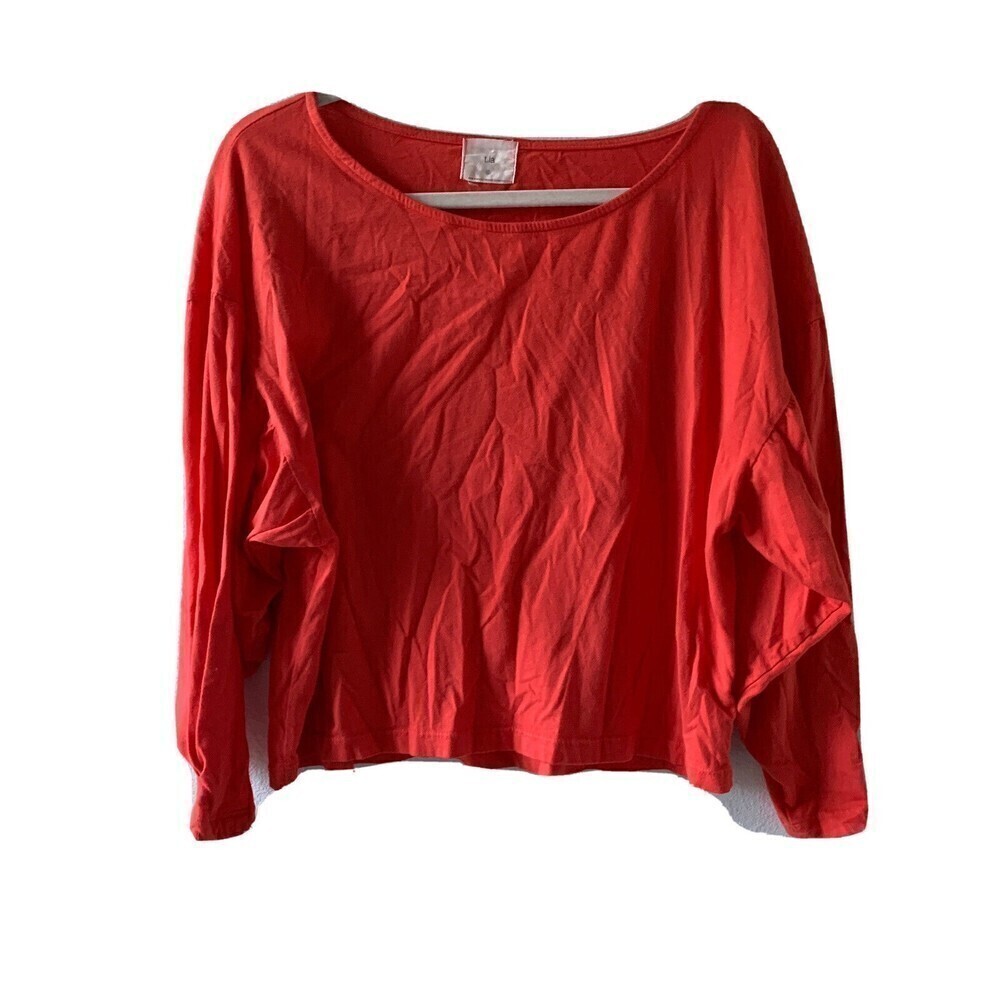 T.La Anthropologie Womens Size Small Orange Cotton Blouse Top